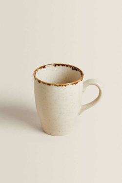 ZARA HOME ФАРФОРОВАЯ КРУЖКА ПОД СТАРИНУ, СВЕТЛО-БЕЖЕВЫЙ