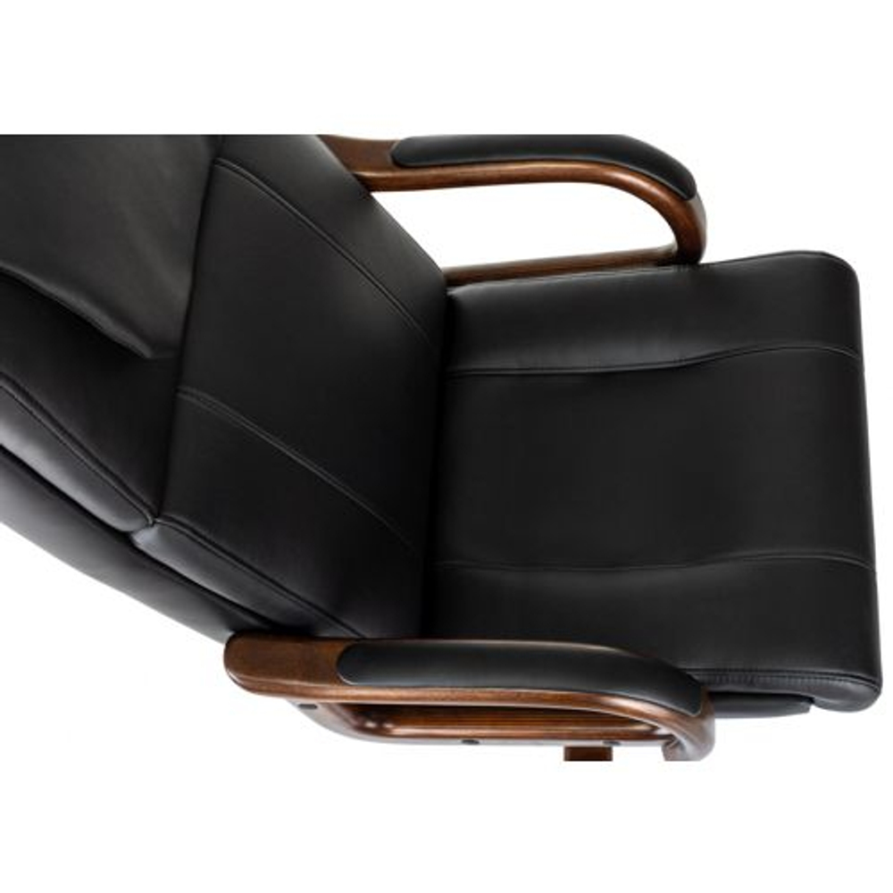 Кресло руководителя Бюрократ T-9933WALNUT, Экокожа, Черная