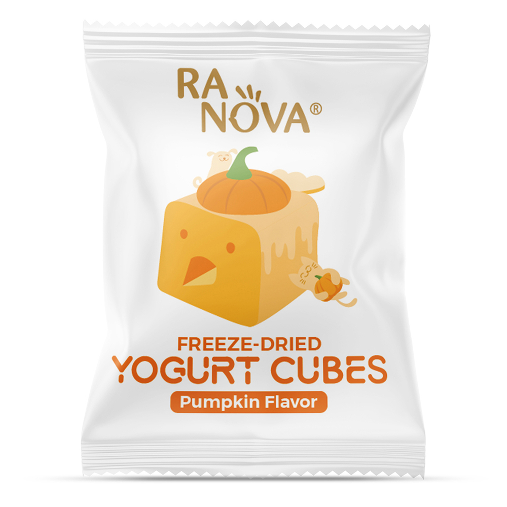 Лакомство Ranova для кошек и собак Сублимированный йогурт микс вкусов: оргинальный, черника, клюква, тыква, 40 г