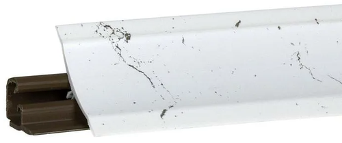 Плинтус для столешниц прямоугольный ПВХ ВП 25х12мм 3м 3028 Мрамор марквина белый