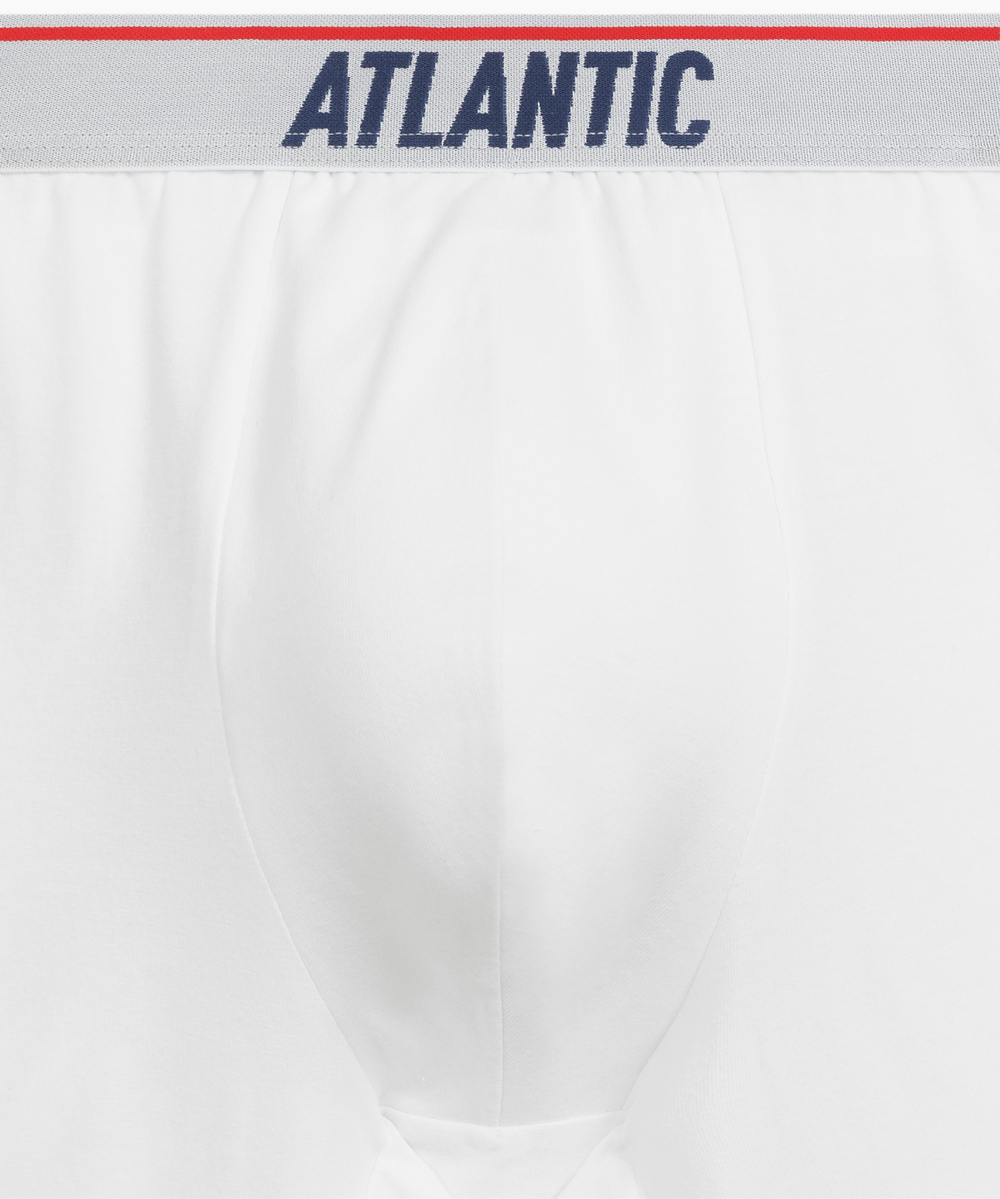 Мужские трусы шорты удлиненные Atlantic, набор 3 шт., хлопок, белые, 3MH-237