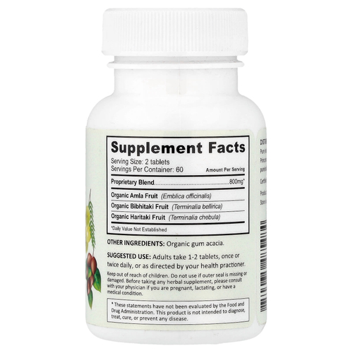 Pure Indian Foods, органические таблетки трифала, 120 таблеток