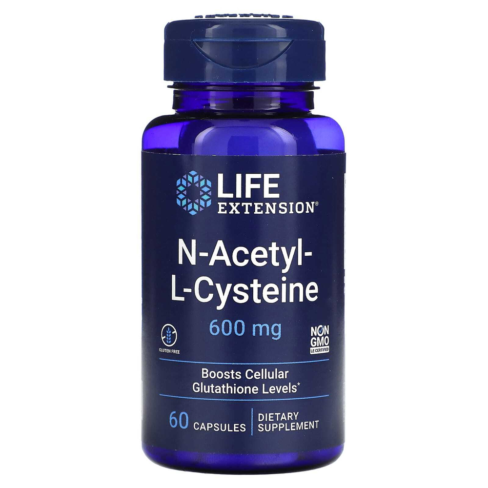 Life Extension, N-ацетил-L цистеин, 600 мг, 60 капсул