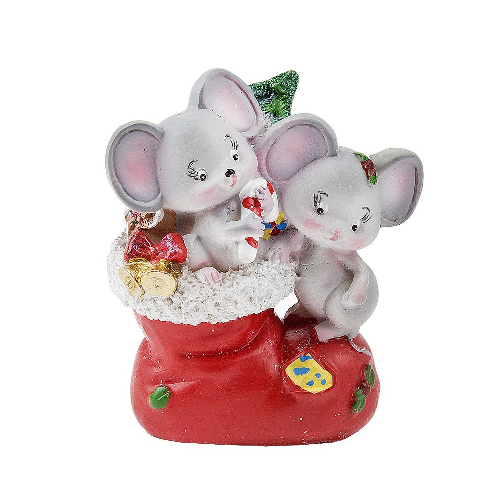 Фигурка декоративная "Мышата" 7*4*8,5см. (2вида) (min4) (транспортная упаковка)