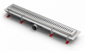 Душевой лоток с рамкой и решеткой MCH Chudej CH 950/50 BN (решетка Basic, хром, 95 х 6 х 6,5 см), с боковым сливом D50