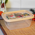 Контейнер для продуктов 0,85л прямоугольный "Игрушки", бежевый