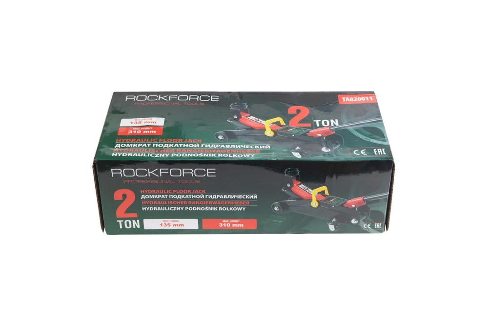 Домкрат гидравлический RF-TA820011 подкатной 2т (выс.подъема 135-310мм) ROCKFORCE