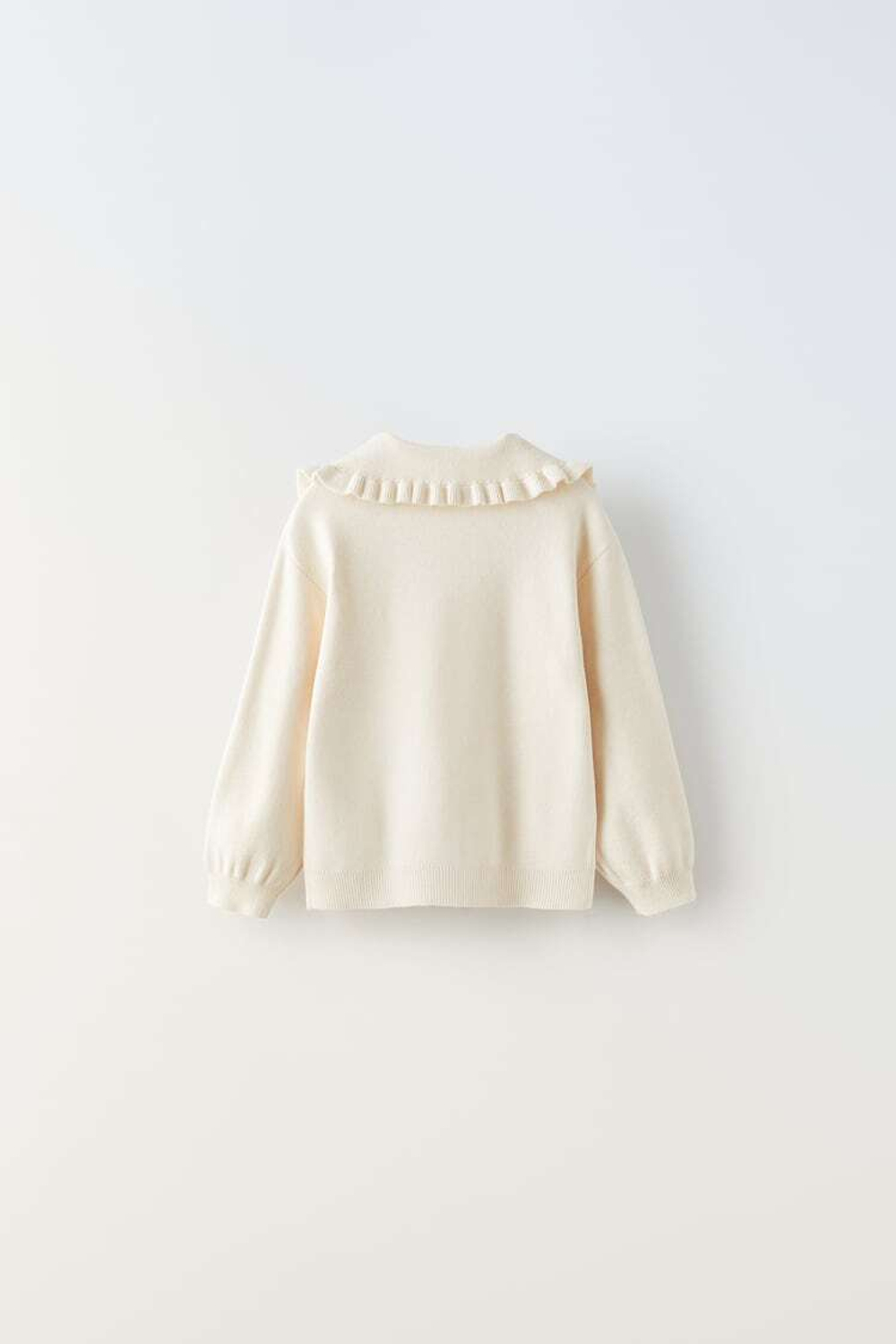 ZARA СВИТЕР С ВЫШИВКОЙ, ЭКРЮ