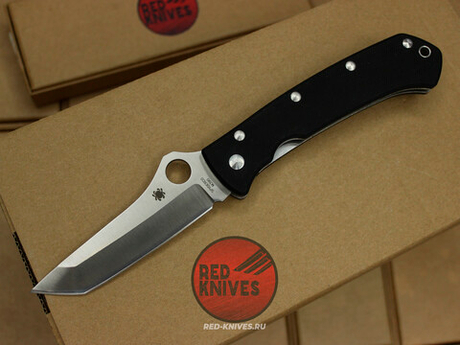 Нож Spyderco Lum Tanto - черная рукоять, клинок сатин