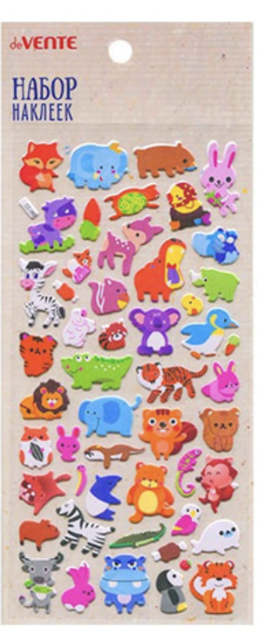 Наклейки в наборе PVC "Зоопарк" многоразовыее/п DEVENTE 8002274