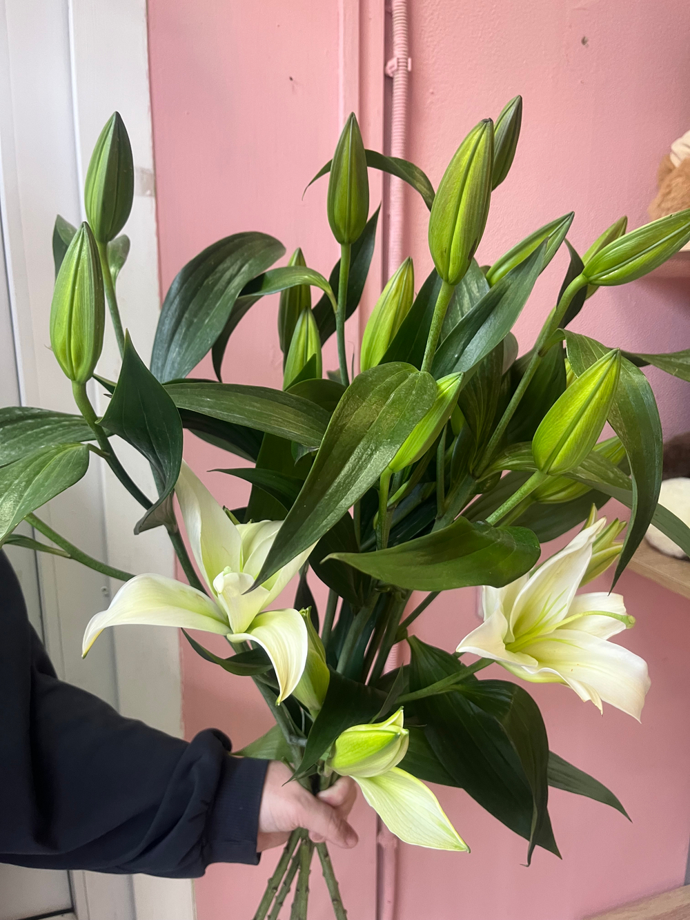 Букет из 5 белых лилий