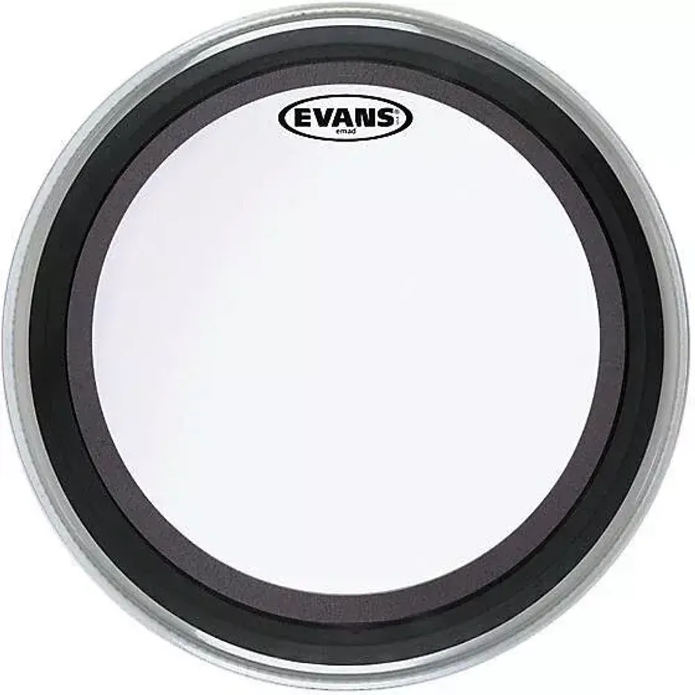 Evans BD22GMAD Clear прозрачный однослойный пластик для бас-барабана 22&quot;, с демпфирующим кольцом.