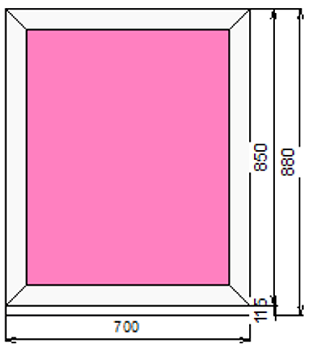 Пластиковое окно 850 х 700 ТермА Эко с глухой створкой