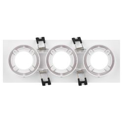 Светильник встраиваемый декоративный ЭРА KL90-3 WH под лампу MR16 GU5.3 белый пластиковый