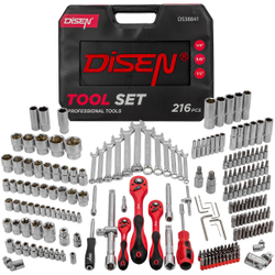 Набор инструментов 216 пр.1/4'',3/8'',1/2''(6гр.)(4-32мм) DISEN DS38841