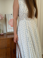 Платье Василина для беременных и кормящих, Айвори с голубыми цветами