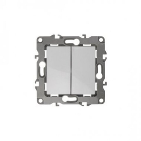 12-1106-01 ЭРА ПЕРЕКЛЮЧАТЕЛЬ ДВОЙНОЙ, 10АХ-250В, IP20, ЭРА12, БЕЛЫЙ (упак 10 шт) арт: Б0014663