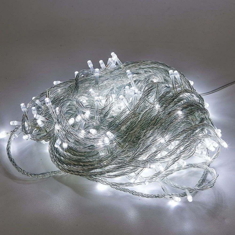 ULD-S2500-225-STК WHITE IP20 Гирлянда светодиодная. 25м. Соединяемая. 225 светодиодов. Белый свет. Провод прозрачный. ТМ Uniel