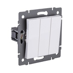 Выключатель 3-клавишный 10А/250В, белый Kollinger REA-S-012WH для Aspekt, Eleganz, Reflex