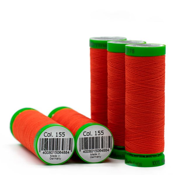 Нитки для тонких тканей Gutermann Extra Fine 150 (200 метров), 5 кат. | 155 яркий апельсин