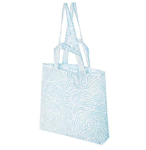 СКАЙНКЕ SKYNKE Сумка для покупок, синяя/белая, 45x36 см