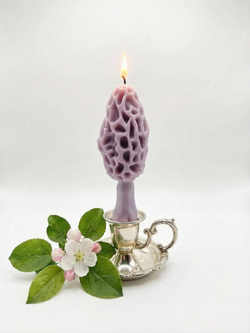 Свеча "Гриб Сморчок" лилового цвета