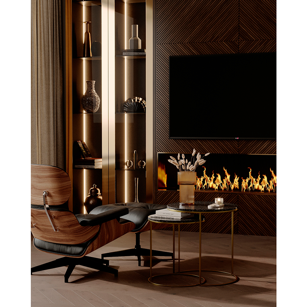 Набор из 2-х кофейных столиков hans, D40 см и D50 см, черный мрамор