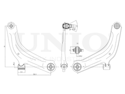 Рычаг подвески поперечный передний нижний правый UNIO SSP-40012