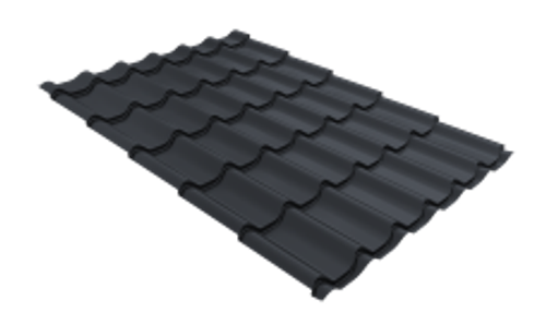 Металлочерепица Классик ("Classic") 0,5 RAL 7024 мокрый асфальт матовый