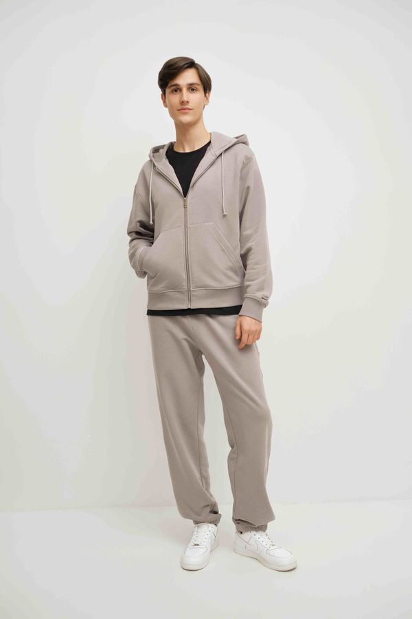 Худи на молнии Оверсайз серый - фото 2