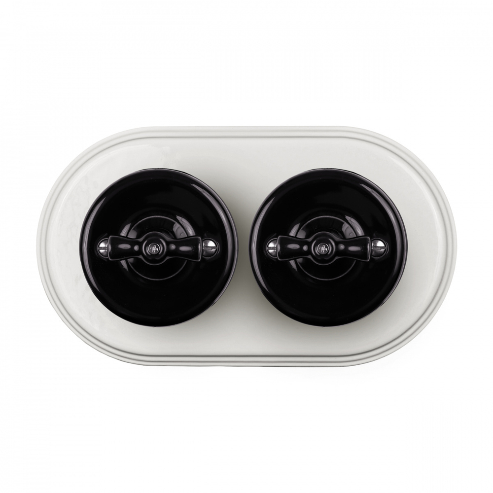 Выключатель 1кл., перекрестный, керамика, цвет чёрный B1-203-03