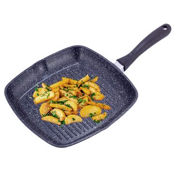 Сковорода-гриль с крышкой Kamille KM-4431 с мраморным покрытием