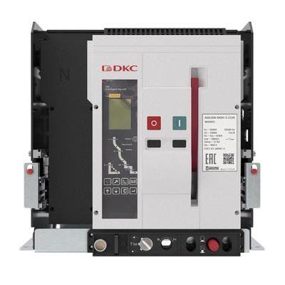 Воздушный автоматический выключатель YON AGS16N 4Р 1600 А 65 кА, типоразмер S, расцепитель 3H, выкатной, управление 220 В AC, горизонтальное подключение