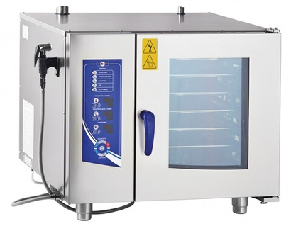 11000019175 Абат Пароконвектомат ПКА 6-1/1ВМ2 (инжекционный, 6хGN-1/1, память на 110 программ приготовления, вся нерж, без г/емкостей, 3-х-канальный щуп, регулировка влажности, 5 скоростей вращения вентилятора)