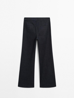 Massimo Dutti Расклешенные джинсы из смесового хлопка, темно-серый