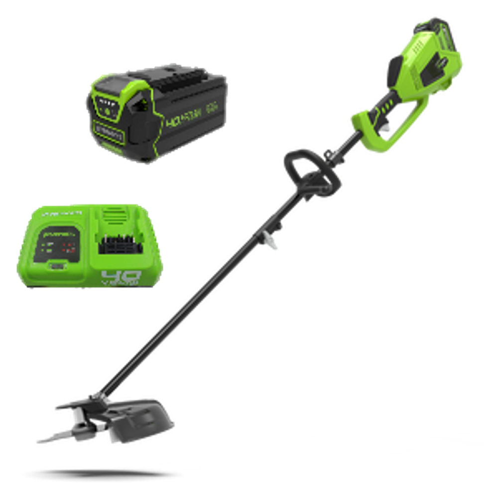 Аккумуляторный триммер Greenworks GD40BCK5B, 40v, 35 см, АКБ 5 А·ч и быстрое ЗУ