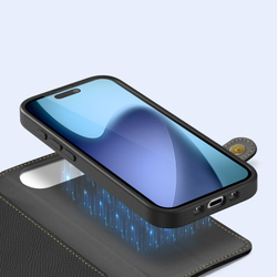 Чехол кошелек с MagSafe из кожи для iPhone Air, серия Lawa от Dux Ducis