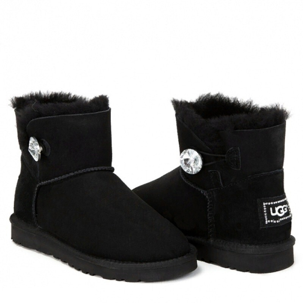 Угги Mini Bailey Button Bling Black