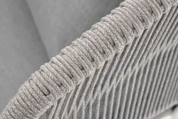 "Милан" диван 2-местный плетеный из роупа, каркас алюминий светло-серый (RAL7035) муар, роуп серый меланж круглый, ткань светло-серая