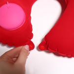 Подушка для шеи дорожная, надувная, с насосом, 47 × 27 см, картонная коробка, цвет МИКС