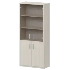 Шкаф комбинированный с тонированным стеклом А-310/А-стл310тон Ясень шимо 770x365x2000 Арго