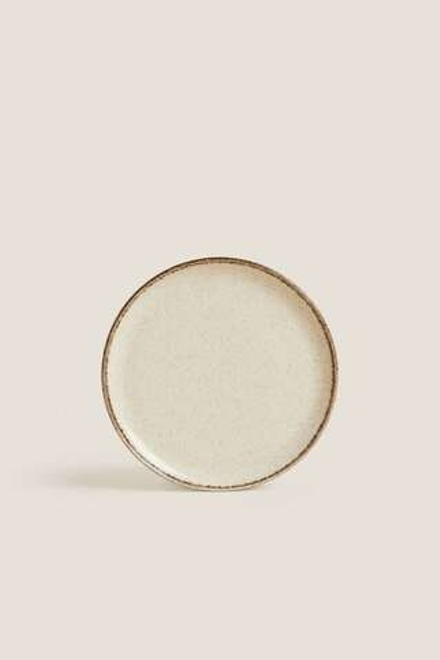 ZARA HOME ФАРФОРОВАЯ БОКОВАЯ ТАРЕЛКА, СВЕТЛО-БЕЖЕВЫЙ