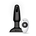 Черная анальная пробка с эффектом римминга 15,2см b-Vibe Rimming Remote Control Plug black BV-001-BLK