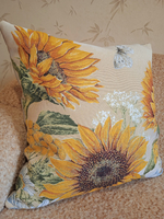 Набор гобеленовых чехлов на декоративные подушки Подсолнухи триптих 47х47 3 шт