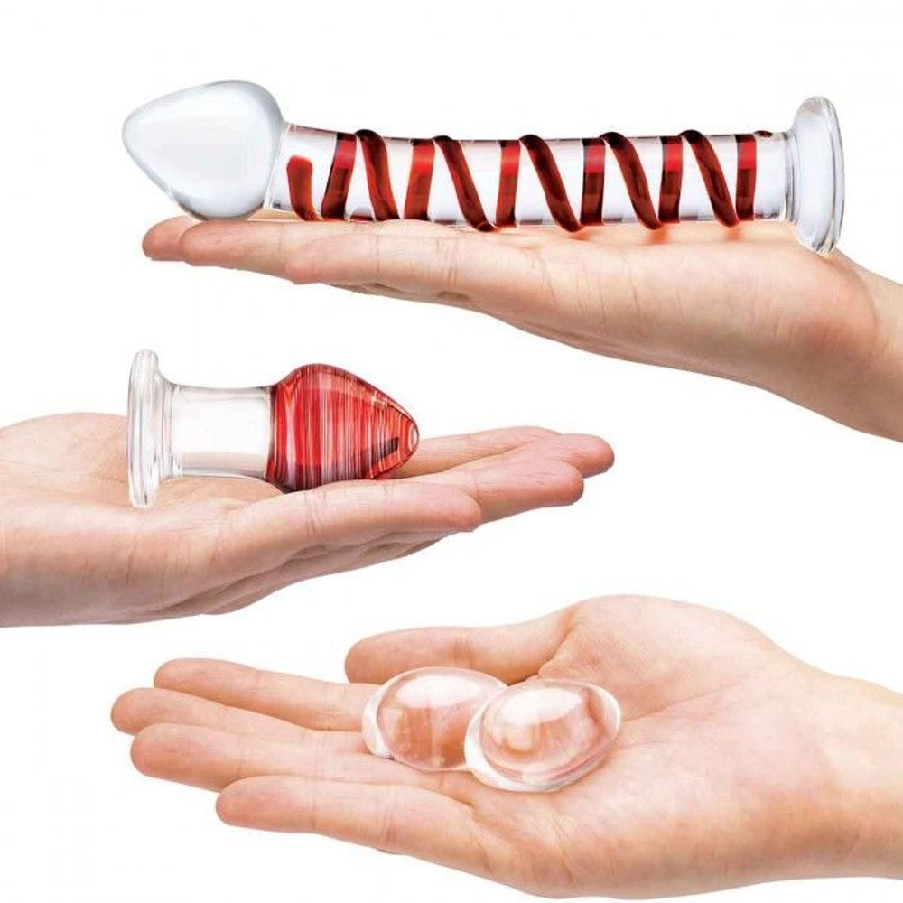 Набор из 4 стеклянных предметов Mr. Swirly Set (Цвет: прозрачный)