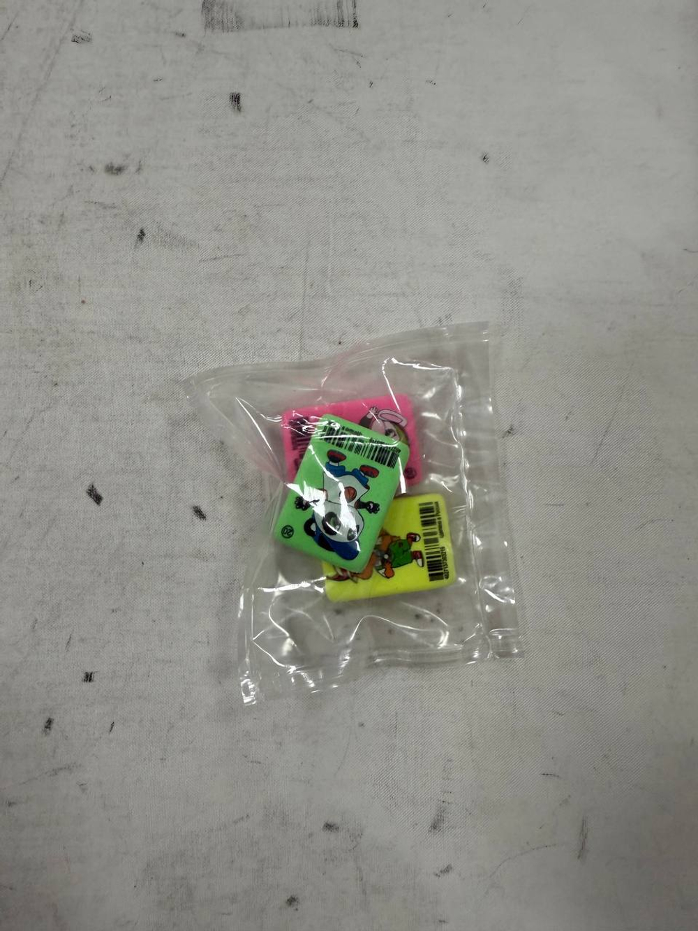 Ластик "COOL" с рисунком 34х24х8 мм., набор 3 шт.