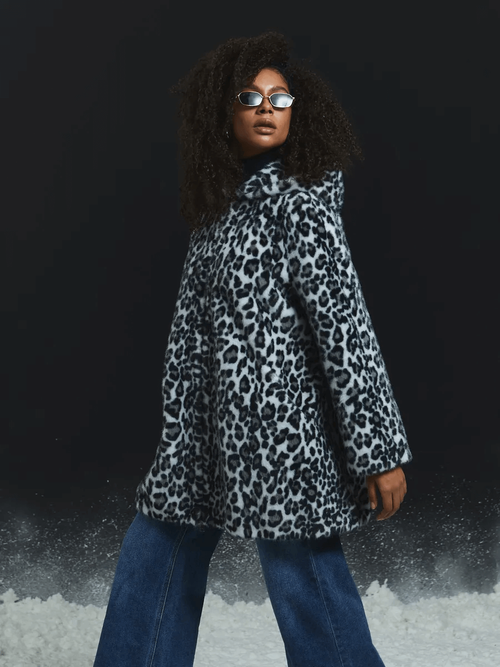 Шуба искусственная, снежный барс, Severina