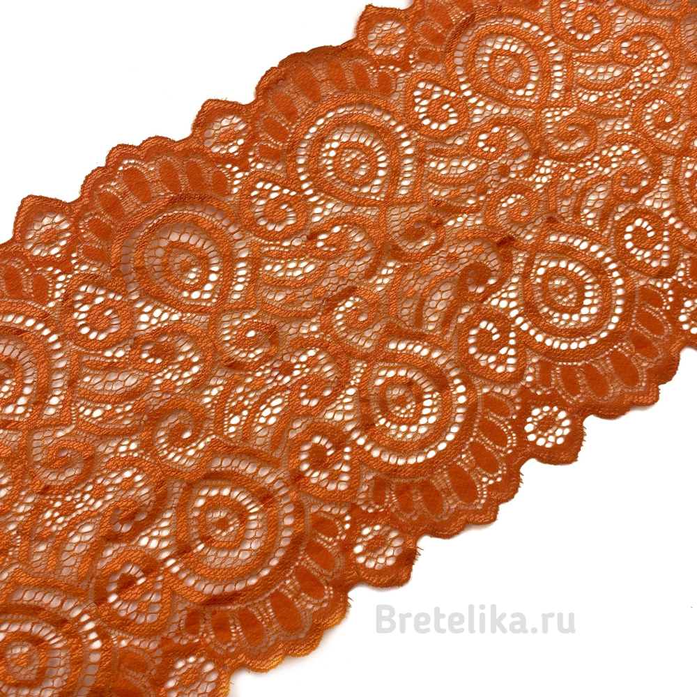 Кружево эластичное оранжевое 17 см