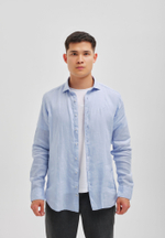Рубашка мужская лен SHANYRAQ LIGHT BLUE