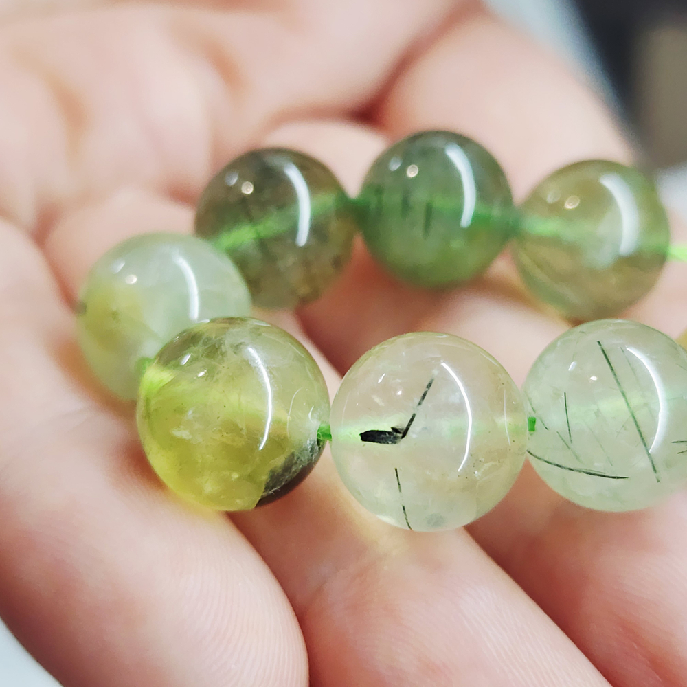 Пренит природный, бусины 12мм, штучно